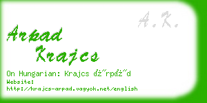 arpad krajcs business card